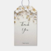 アイボリーホワイトフローラ離れ金ゴールドギフトラベル ギフトタグ (正面)