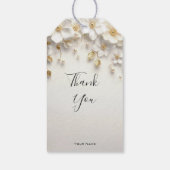 アイボリーホワイトフローラ離れ金ゴールドギフトラベル ギフトタグ (裏面)