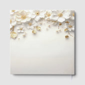 アイボリーホワイトフローラ離れ金ゴールドゲストブック ゲストブック (裏面)