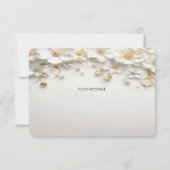 アイボリーホワイトフローラ離れ金ゴールドサンキューカード サンキューカード (裏面)