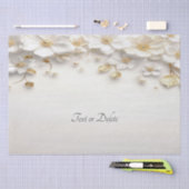 アイボリーホワイトフローラ離れ金ゴールドティッシュペーパー 薄葉紙 (クラフト)