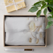 アイボリーホワイトフローラ離れ金ゴールドティッシュペーパー 薄葉紙 (ギフト)