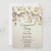 アイボリーホワイトフローラ離れ金ゴールド婚約