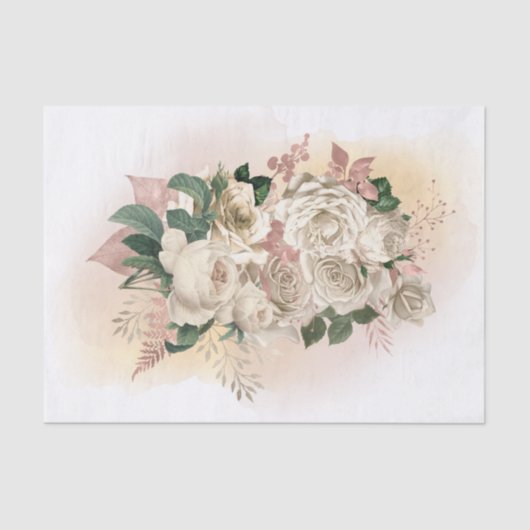 アイボリーホワイトブーケティッシュペーパー 薄葉紙 (正面)