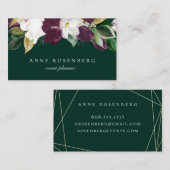 アイボリーホワイトプラムパープルフローラエメラルド 名刺 (正面/裏面)