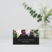 アイボリーホワイトプラムパープルフローラブラック 名刺 (スタンド正面)