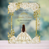 アイボリーホワイトプリンセスフローラキンセアニェラ誕生日 アクリルサイン (ニュートラル)