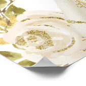 アイボリーホワイトプリンセスフローラキンセアニェラ誕生日 ポスター (角)