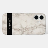 アイボリーホワイトポリッシュ大理石名付き Case-Mate iPhoneケース (裏面 (横))