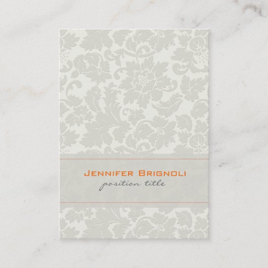 アイボリーホワイトモノトーンヴィンテージフローラマスク 名刺 (正面)