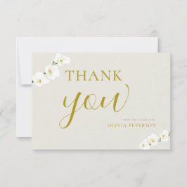 アイボリーホワイトランシンプルズエレガントなウェディングカップル サンキューカード