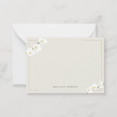 アイボリーホワイトランシンプルズエレガントなウェディングカップル ノートカード (正面)