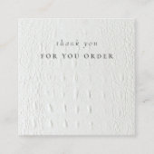アイボリーホワイトレザーのテクスチ感謝していャーYour For Order スクエア名刺 (正面)