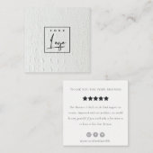 アイボリーホワイトレザーテクスチャロゴレビュー要求 スクエア名刺 (正面/裏面)