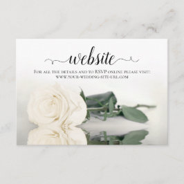 アイボリーホワイトローズエレガントなウェディングサイト エンクロージャーカード
