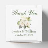 アイボリーホワイトローズグリーンリーフローラギフト結婚ズ フェイバーボックス (上部)