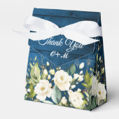 アイボリーホワイトローズグリーンリーフローラギフト結婚ズFa フェイバーボックス (正面サイド)