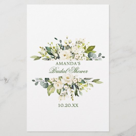 アイボリーホワイトローズフローラアドバイス&ウィッシュズカード (裏面)