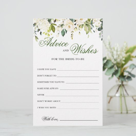 アイボリーホワイトローズフローラアドバイス&ウィッシュズカード (スタンド正面)