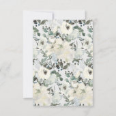 アイボリーホワイトローズフローラウェディングRSVP 出欠カード (裏面)