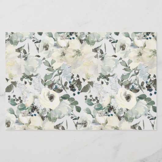 アイボリーホワイトローズフローラウェルウィーズ結婚ズ 便箋 (裏面)