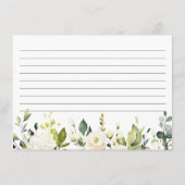 アイボリーホワイトローズフローラブライダルシャワーレシピカード エンクロージャーカード (裏面)