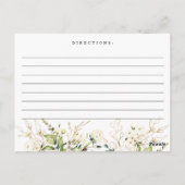 アイボリーホワイトローズフローラブライダルシャワーレシピカード ポストカード (裏面)