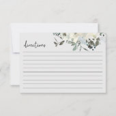 アイボリーホワイトローズフローラ結婚のレシピカード ノートカード (裏面)