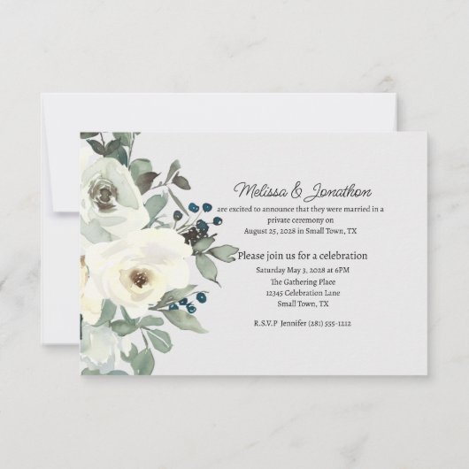 アイボリーホワイトローズフローラ結婚ズたった今結婚しました (裏面)