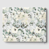 アイボリーホワイトローズフローラ結婚ズゲストブック ゲストブック (裏面)