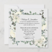 アイボリーホワイトローズフローラ結婚ズジャストマリッジ 案内状 (裏面)