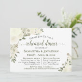 アイボリーホワイトローズフローラ結婚ズリハーサルディナー 招待状 (スタンド正面)