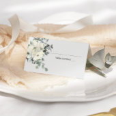 アイボリーホワイトローズフローラ結婚ズ座席表 プレイスカード