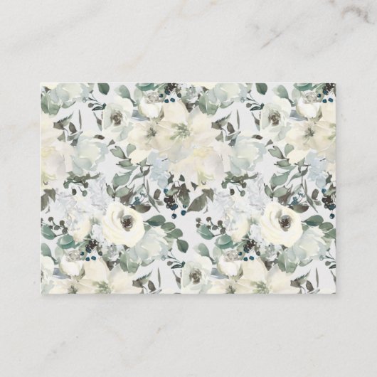 アイボリーホワイトローゼズどのように多くのキスブライダルゲーム エンクロージャーカード (裏面)