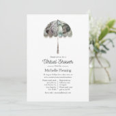 アイボリーホワイトヴィンテージパラソル仮想シャワー 招待状 (スタンド正面)