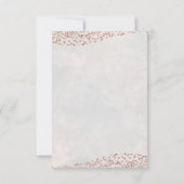 アイボリーホワイト&バラ金ゴールドグラム結婚の返信RSVP 出欠カード (裏面)