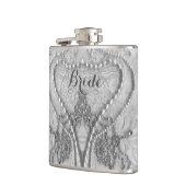 アイボリーホワガーリーイトレースアンドパーズブライドフラスコ フラスク (左)