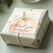 アイボリーボウリトルカボチャベビーシャワー スクエアシール