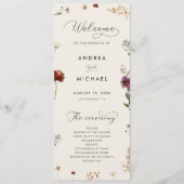 アイボリーボホ秋ワイルドフラワーズQRコード秋結婚の プログラム (正面)