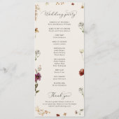 アイボリーボホ秋ワイルドフラワーズQRコード秋結婚の プログラム (裏面)