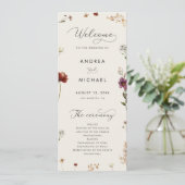 アイボリーボホ秋ワイルドフラワーズQRコード秋結婚の プログラム (スタンド正面)