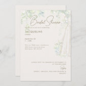 アイボリーボ結婚タニカルドレスブライダルシャワー 招待状 (正面/裏面)