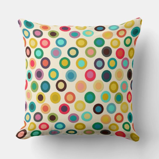 アイボリーポップ・アートの点 クッション (正面)