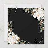 アイボリーマグノリアス綿フローラグリーン結婚リー 招待状 (裏面)