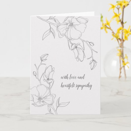 アイボリーマグノリエレガントアフラワーズ悔やみや弔慰 カード (黄色い花)