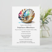 アイボリーマザーオブパールnautilus seashellsビーチ 招待状 (スタンド正面)