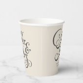 アイボリーミセス・ラスパーソナライズされたティック結婚ズ 紙コップ (右)