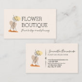 アイボリーミニマリストセラミックポットフローリスト 名刺 (正面/裏面)