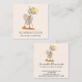 アイボリーミニマリストセラミック形花瓶フローリスト スクエア名刺 (正面/裏面)