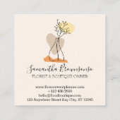 アイボリーミニマリストセラミック形花瓶フローリスト スクエア名刺 (裏面)